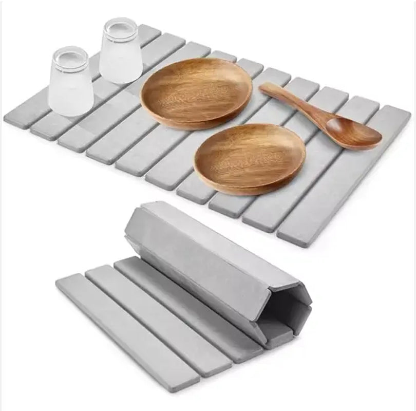Quick Dry Stone Dish Drying Mat | Absorbent Kitchen Countertop Drying Pad