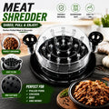 Chicken Shredder 8 Inches, Chicken Shredder Tool Twist for Pork Beef Chicken, Meat Shredder, Clear Lid, Ergonomic Handle, Strong Anti-Slip, BPA Free, Easy to Clean, Dishwasher Safe (Black)