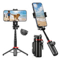 All-In-1 Folding Handheld Selfie Stick Telescopic Pole with Bluetooth Remote & Hook, Silicone-Stabilized Extendable Phone Tripod for Iphone/Android Smartphones, Box-Packaged Streaming Equipment, Portable Travel Accessory